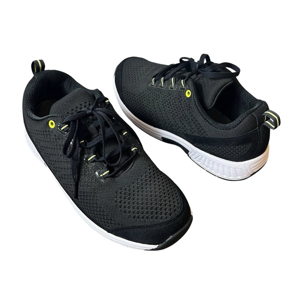 OrthoFeet Bio Fit 981 Black Running Shoes Womens 10 2E X-Wide Lace Up Sneakers